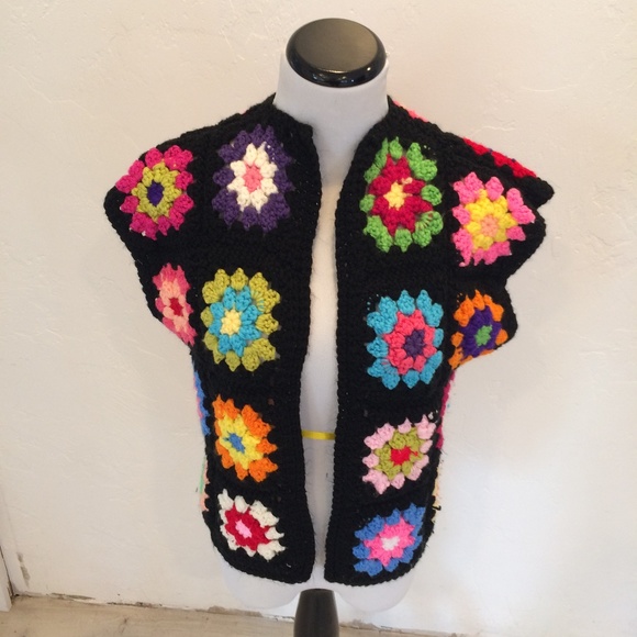 BOHO HIPPY CROCHET VEST HANDMADE - Picture 1 of 5